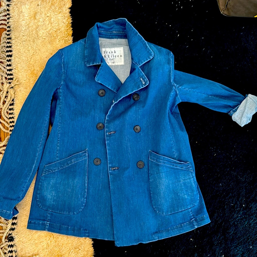 Frank and Eileen Belfast Peacoat in premium denim medium